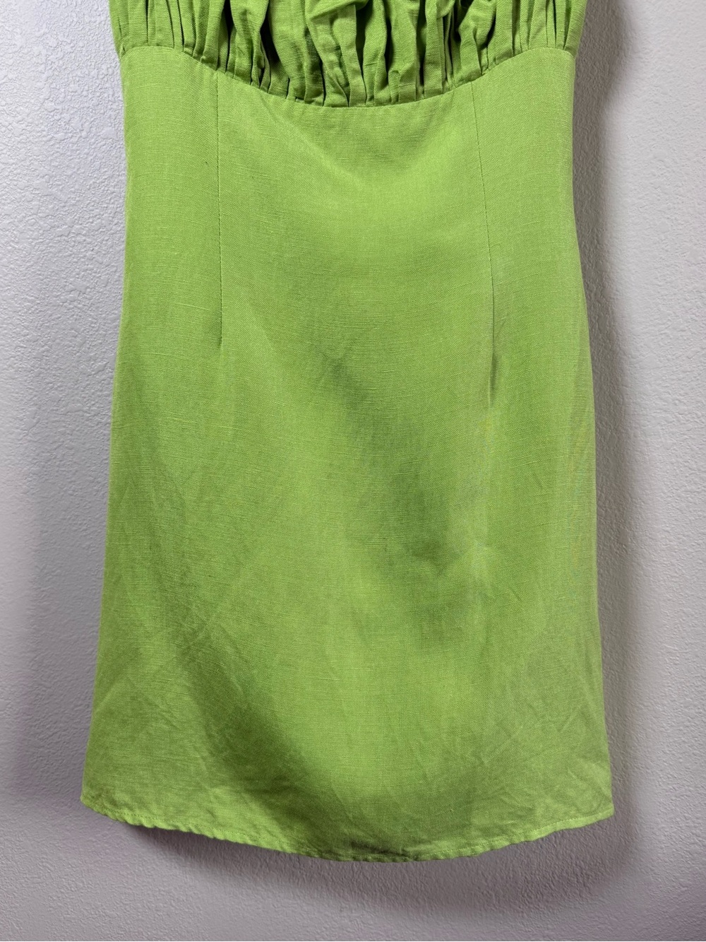 ASTR the Label Revolve Chartreuse Green Linen Blend Y2K Mini Dress Size Small - Picture 4 of 10